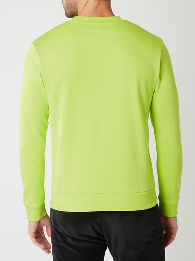 BOSS Green Sweatshirt met geborduurd logo, model 'Salbo' Appeltjesgroen - 5