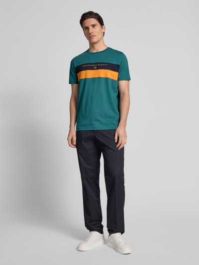 Christian Berg Men T-Shirt mit Label-Print Metallic Gruen 1