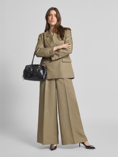 Ivy Oak Spodnie materiałowe z szeroką nogawką w kant model ‘PIERA ANN’ Khaki 1