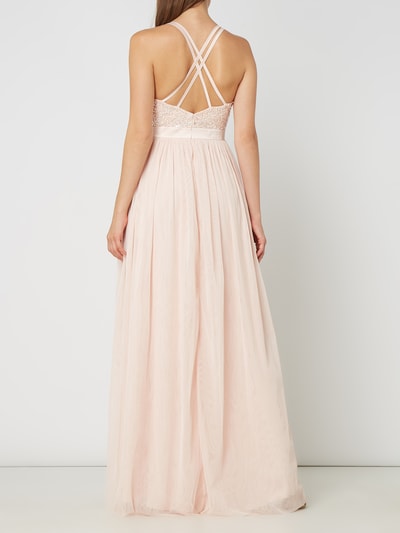 Jake*s Cocktail Abendkleid mit Pailletten Metallic Rosa 4