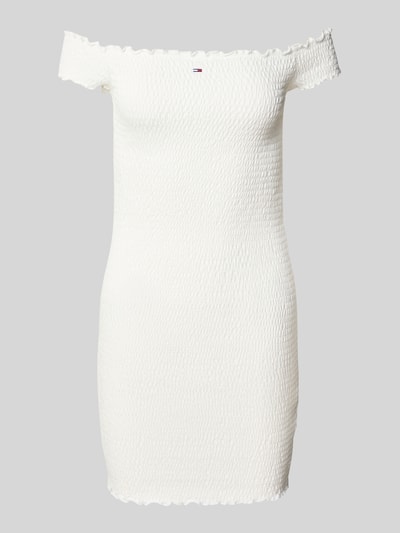 Tommy Jeans Slim Fit Bodycon-Minikleid mit Carmen-Ausschnitt Weiss 2
