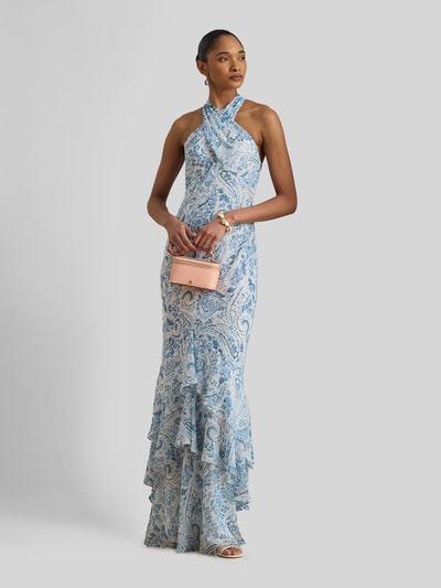 Lauren Ralph Lauren Abendkleid mit Volants Weiss 1