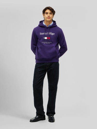 Tommy Hilfiger Regular Fit Hoodie aus Baumwoll-Mix Violett 1