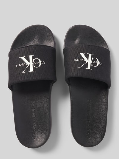 Calvin Klein Jeans Slides mit Label-Print Black 3