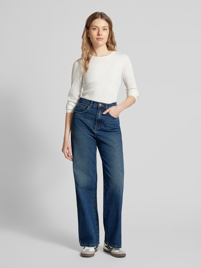 Only Wide Leg Jeans aus reiner Baumwolle mit Kontrastnähten Modell 'HOPE' Jeansblau 1