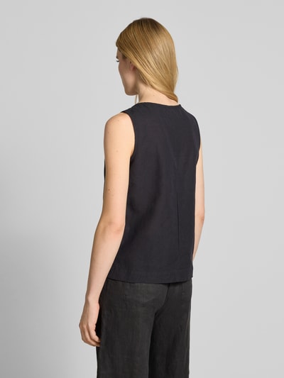 Christian Berg Woman Leinentop mit Rundhalsausschnitt Black 5