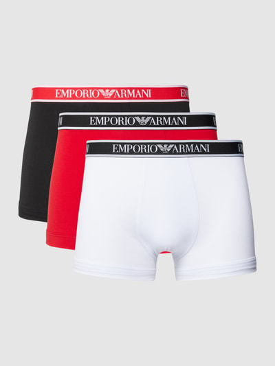 Emporio Armani Boxershort met elastische band met logo in een set van 3 stuks Rood - 1