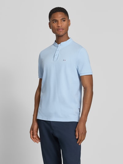 HECHTER PARIS Koszulka polo krój slim fit ze stójką Jasnoniebieski 4