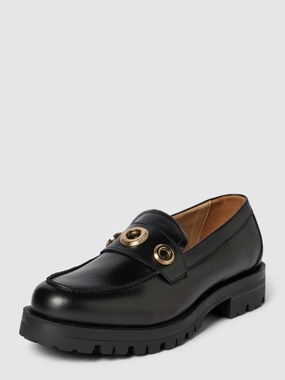 BOSS Penny Loafer aus Leder mit Schaftbrücke Modell 'Helen' Black 1