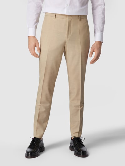 HUGO Slim fit pantalon met scheerwol, model 'Getlin' Beige - 4