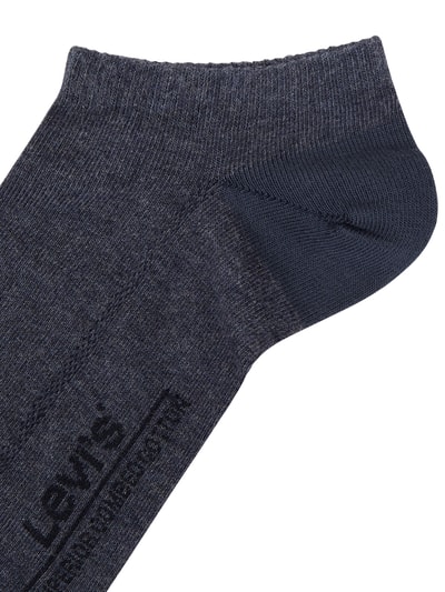 Levi's® Sneakersokken met labelprint in een set van 3 paar, model 'LOW CUT' Jeansblauw - 3