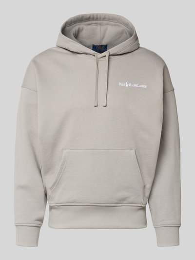 Polo Ralph Lauren Relaxed Fit Hoodie mit Label-Stitching und Känguru-Tasche Hellgrau 2