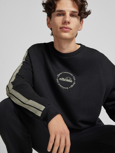 Ellesse Sweatshirt met ribboorden, model 'SALZBURG' Zwart - 3