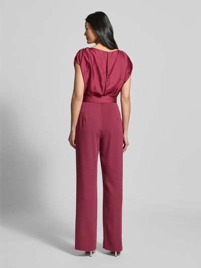 Swing Jumpsuit mit Bindegürtel Dunkelrot 5