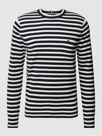 Tommy Hilfiger Strickpullover mit Label-Stitching Marine 2