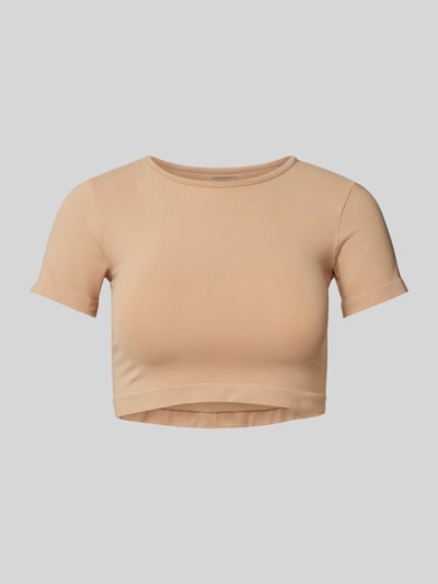 ORGANIC BASICS Cropped T-Shirt mit Rundhalsausschnitt Beige 1