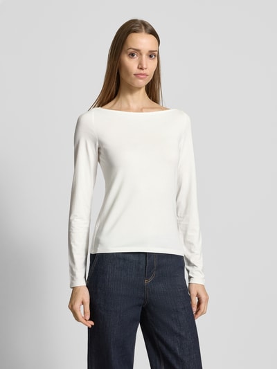 Tom Tailor Denim Shaped Fit Langarmshirt aus Baumwoll-Mix mit U-Boot-Ausschnitt Offwhite 4