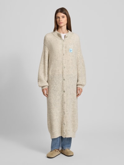 American Vintage Extra lang gebreid jack Lichtgrijs gemêleerd - 4