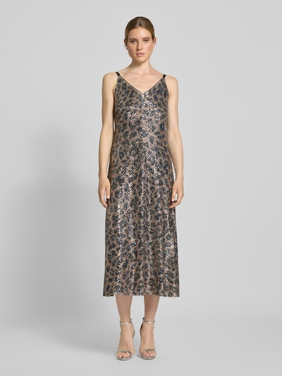 V by Vera Mont Cocktailkleid mit Paillettenbesatz Hellbraun 4