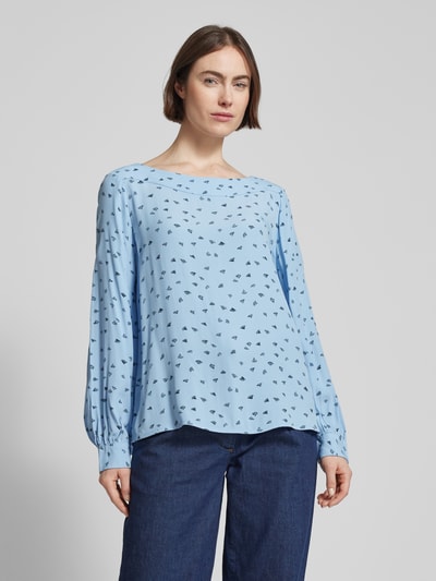 Tom Tailor Blusenshirt aus Visksoe mit Allover-Muster Hellblau 4