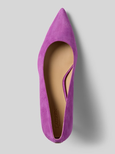 Lauren Ralph Lauren Czółenka skórzane na szpilce model ‘LANETTE’ Purpurowy 3