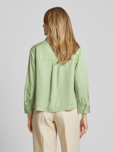 OPUS Regular fit overhemdblouse met paspelzakken op de borst, model 'Fadelia' Lichtgroen - 5