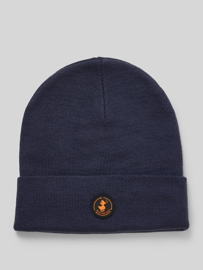 SAVE THE DUCK Muts in gebreide look met logo-applicatie, model 'Lou' Marineblauw - 1
