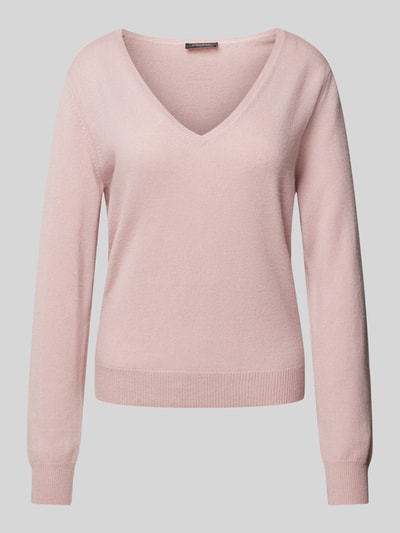 S.Marlon Kasjmier pullover met afgeronde V-hals Rosé - 2