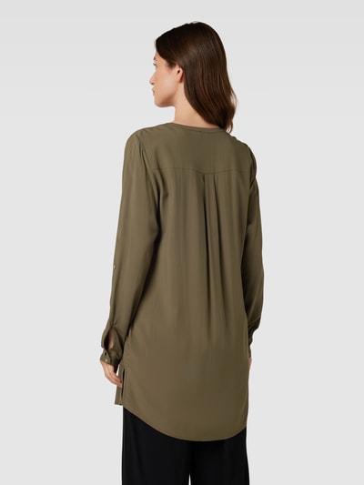 Montego Lange blouse van pure viscose met korte knoopsluiting Rietgroen - 5