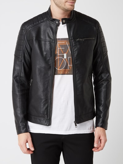 Jack & Jones Jack in bikerlook, model 'Rocky'  Zwart - 4