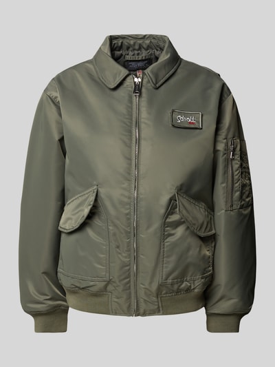 Schott NYC Blouson mit Label-Patch Modell 'DAN' Khaki 2