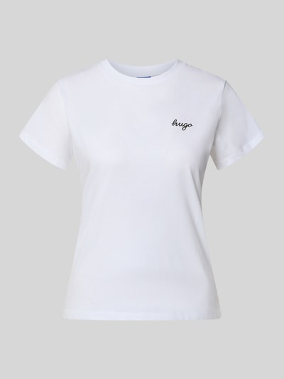 Productfoto, wit Regular Fit T-shirt uit puur katoen model 'Damatee_B' van HUGO Blue, gladde stof, zwarte logoprint