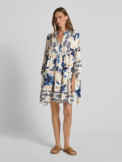 ZABAIONE Minikleid aus Viskose im Stufen-Loook Marine 1