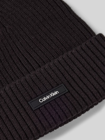 CK Calvin Klein Muts met labelpatch, model 'Essential' Zwart - 2