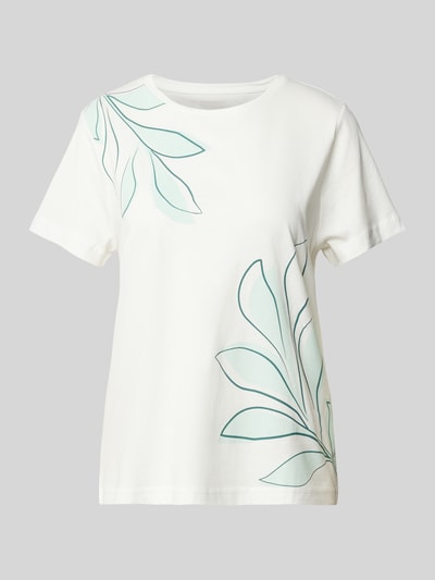 Tom Tailor T-shirt met motiefprint en -stitching Offwhite - 2