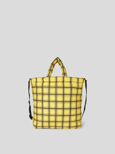 Marni Tote Bag mit Karomuster Gelb 4