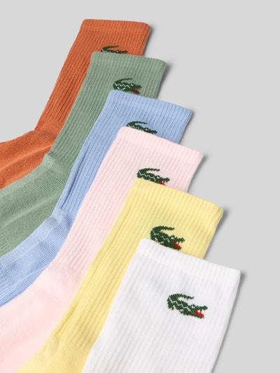 Produktfoto, Socken aus Baumwoll-Mix im 6er-Pack von Lacoste, verschiedene Pastellfarben, feine Rippenstruktur, Herren Socken von Lacoste