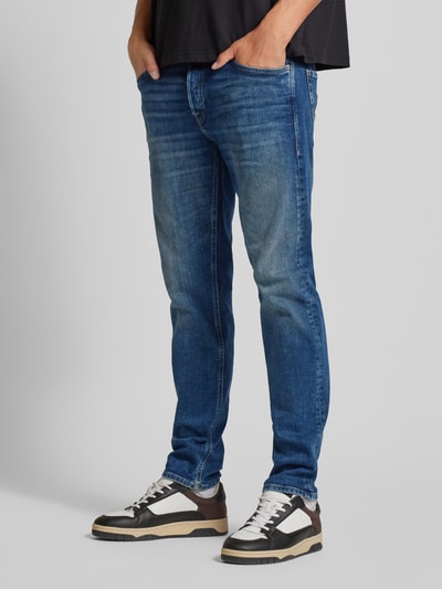 Jack & Jones Jeansy o kroju tapered fit z 5 kieszeniami model ‘MIKE’ Ciemnoniebieski 4