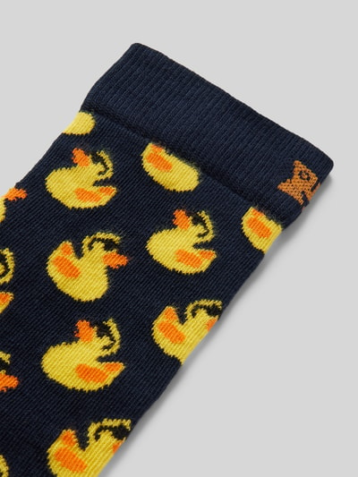 Happy Socks Socken mit elastischem Rippenbündchen Modell 'Rubber Duck' Marine 2