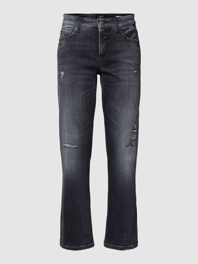 Cambio Jeans met siersteentjes, model 'PARIS' Zwart - 2