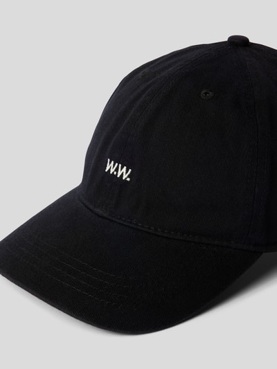 WOOD WOOD Basecap mit kontrastivem Label-Stitching Schwarz 3
