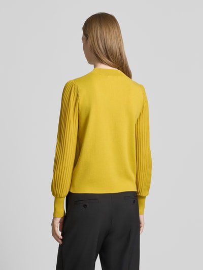Zero Strickpullover aus Viskose-Mix mit Ballonärmeln GELB 5