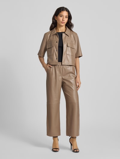 comma Blazer in Leder-Optik Taupe 1