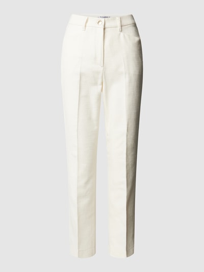 Raphaela By Brax Super slim fit stoffen broek met persplooien, model 'Lorella Kick' Offwhite - 2