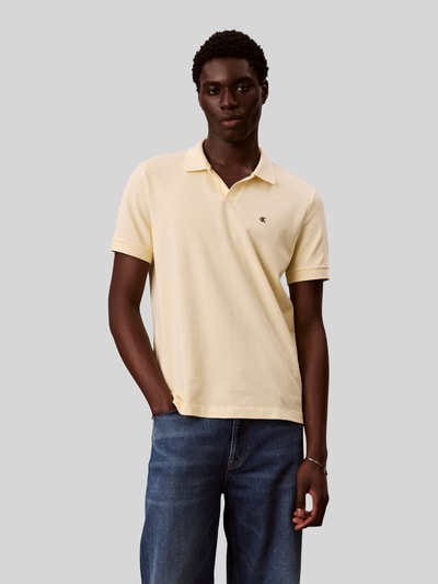 Calvin Klein Jeans Regular Fit Poloshirt aus reiner Baumwolle Hellgelb 4