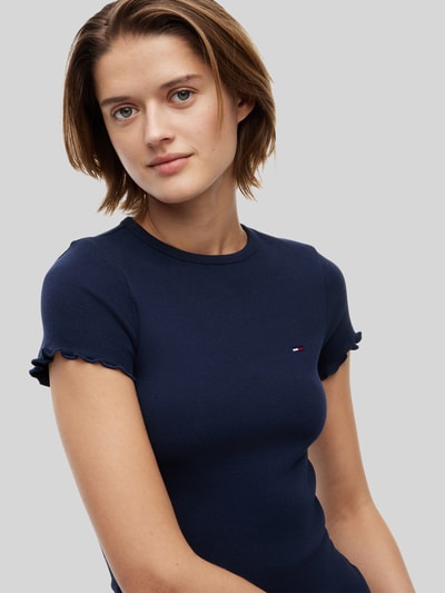 Tommy Jeans Slim Fit T-Shirt aus Baumwoll-Mix Dunkelblau 3