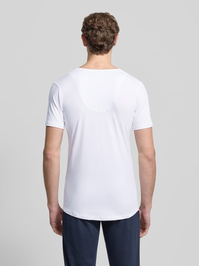 Mey Slim Fit T-shirt met V-hals Serie 'DRY COTTON FUNCTIONAL' Model 'DAS DRUNTERHEMD' Wit - 5