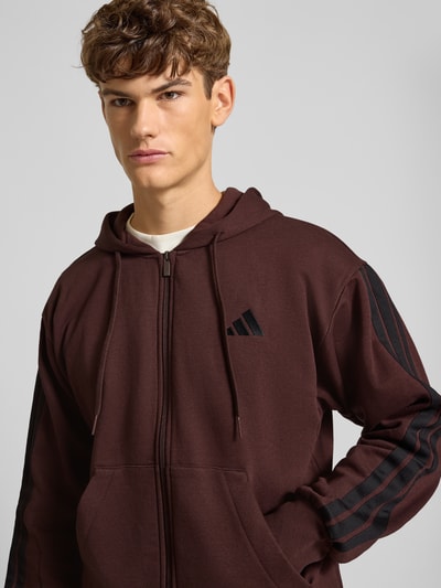 adidas Sportswear Sweatjacke mit Kapuze Dunkelbraun 3