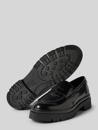 Gant Penny loafers van leer met schachtbrug, model 'Aligrey' Zwart - 3