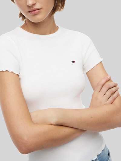 Tommy Jeans Slim Fit T-Shirt aus Baumwoll-Mix Offwhite 3